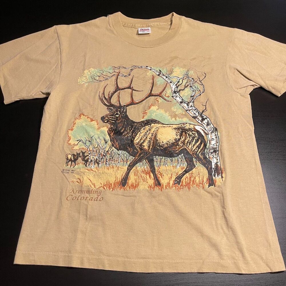 Vintage Wildlife Deer T-Shirt – Kremmling, Colorado – Brown – Size Medium